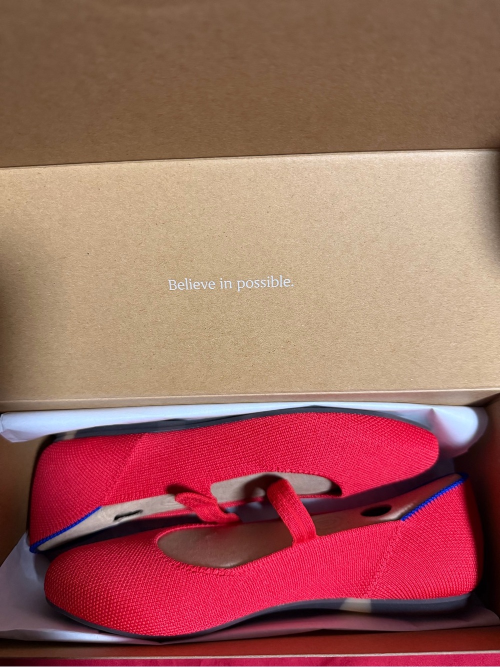 Rothy's Red Knit Mary Jane Flats